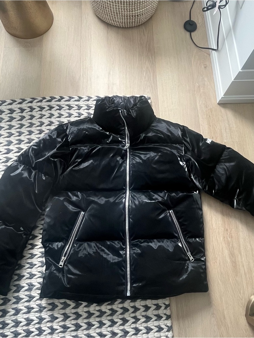 Mackage Black High-Shine Quilted Puffer Jacket